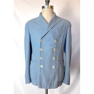 The Gigi Double-Breasted Blazer The ZIGGY Cotton & Linen 8 Buttons IT48 US38